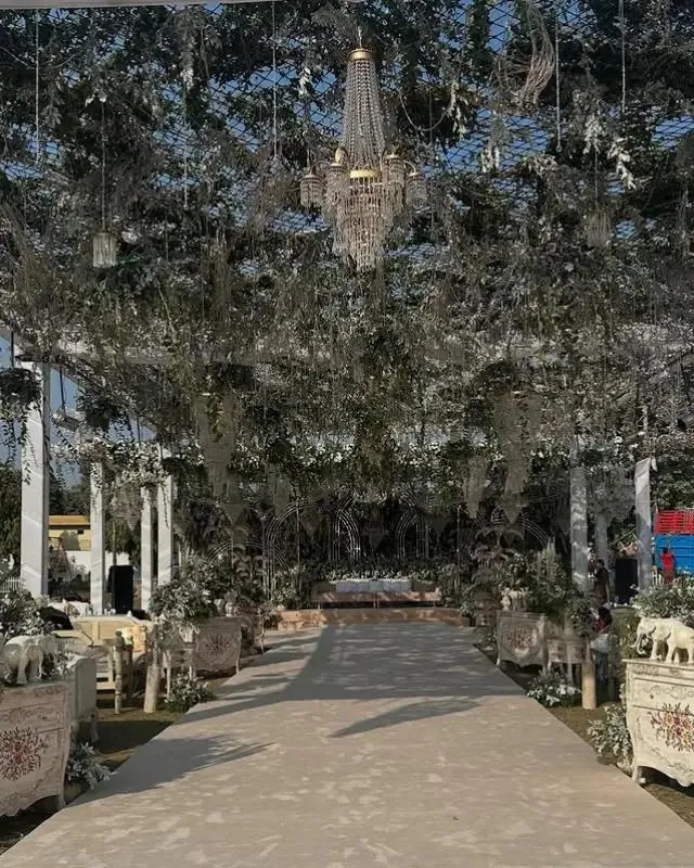 Real walima reception stage and décor produced by Baraka Events, Lahore