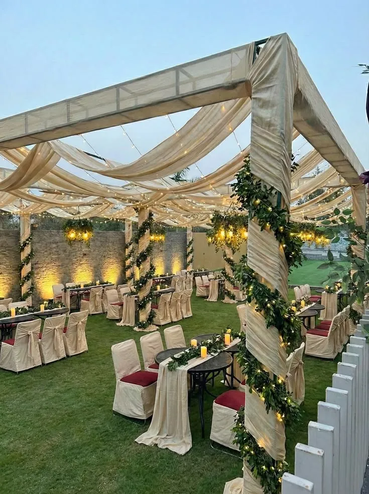Real farmhouse wedding setup produced by Baraka Events on the outskirts of Lahore