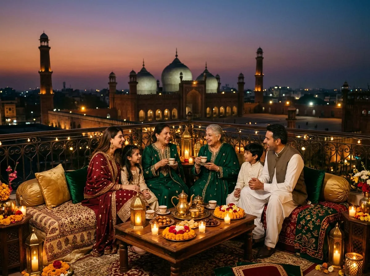 Rooftop birthday celebration in the Walled City, Lahore