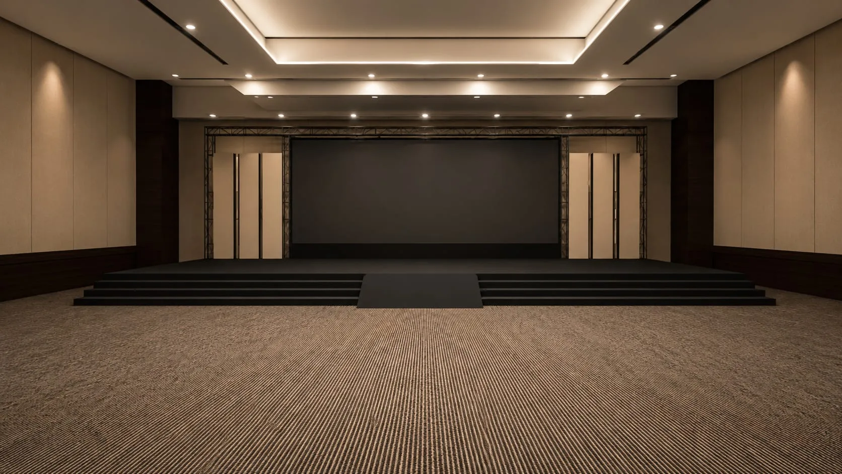 The same stage empty, before setup begins